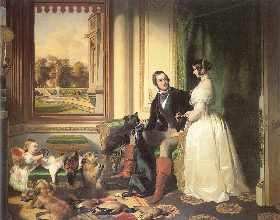 Windsor Castle In Modern Times (Queen Victoria, Prince Albert, and Princess Victoria) by Edwin Landseer, 1841-45